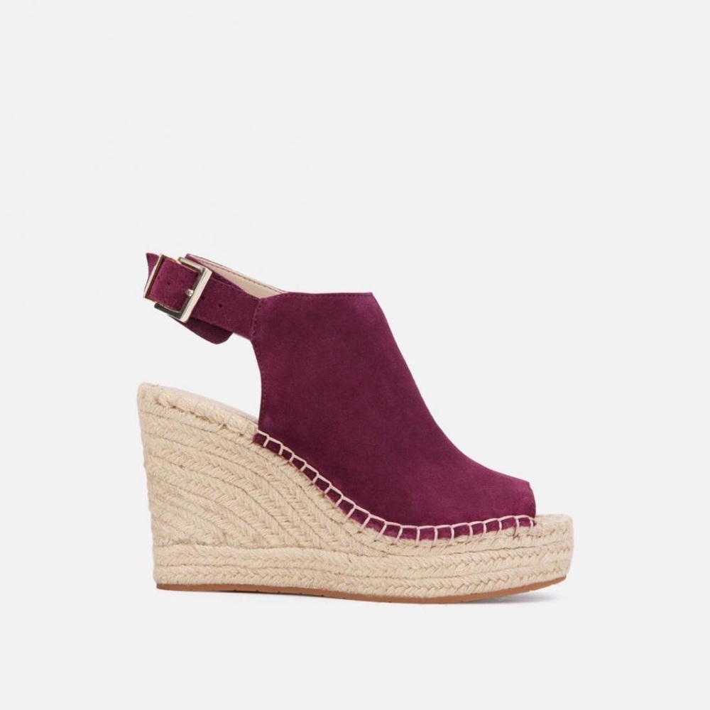 Kenneth Cole Eggplant Purple Suede Wedges